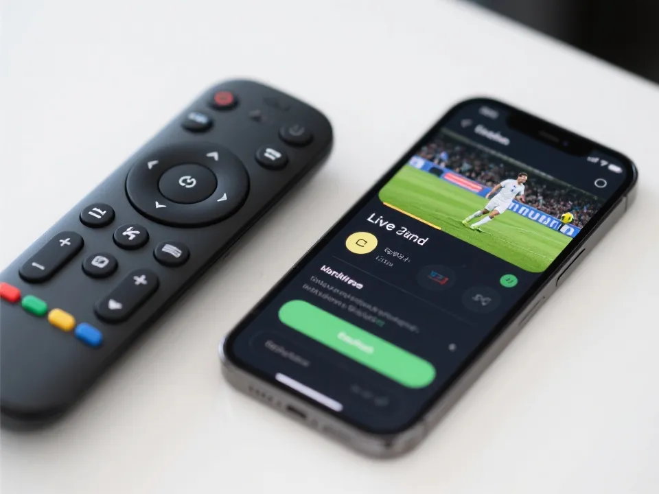 電視遙控器與手機串流備援的示意圖